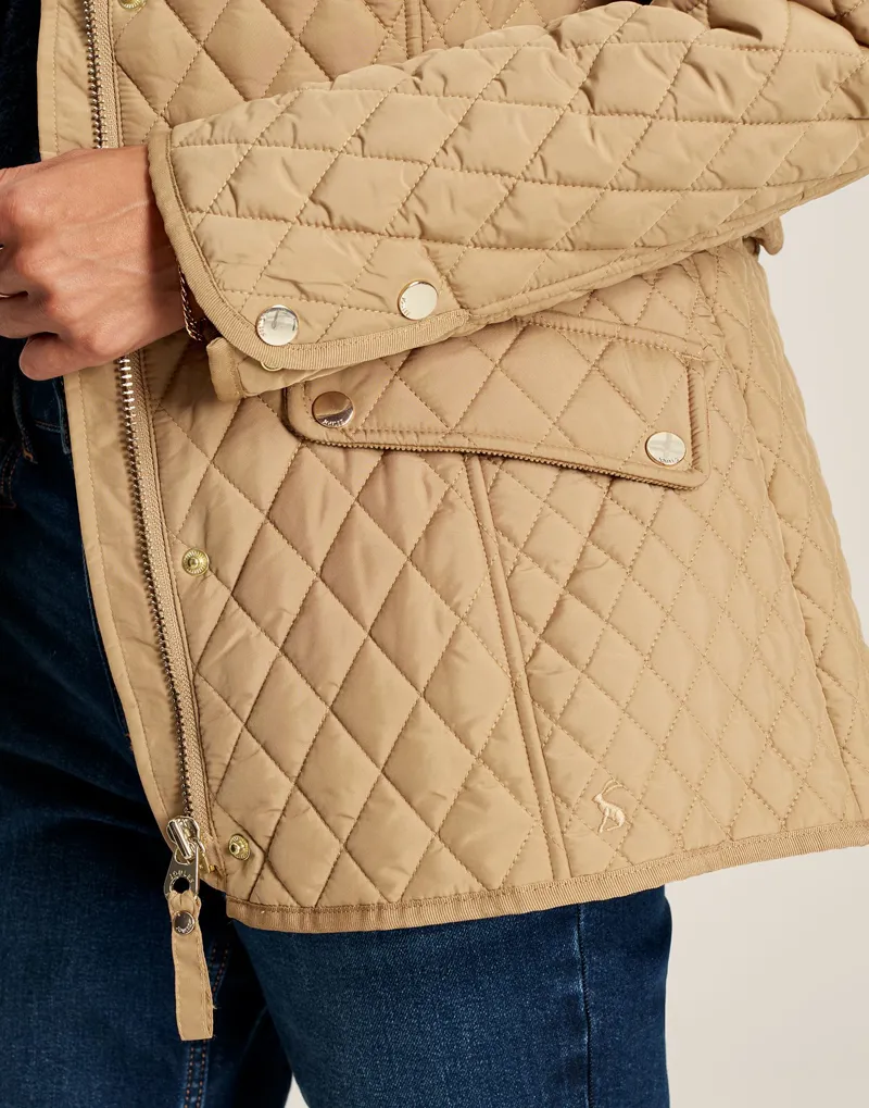 Joules Women's Allendale Diamond Quilted Jacket - Tan - Image 4