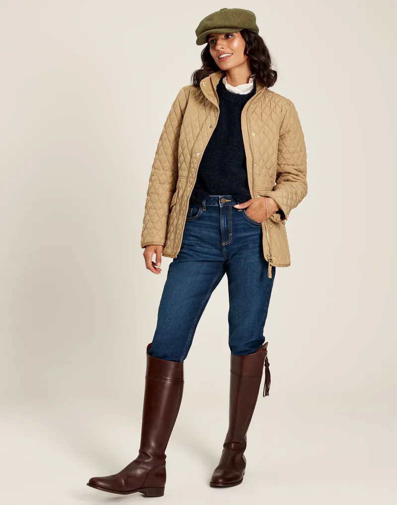 Joules Women's Allendale Diamond Quilted Jacket - Tan - Image 6