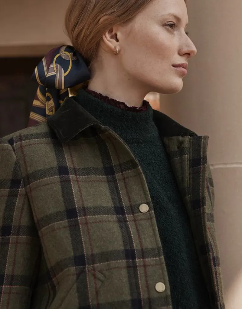 Joules Women's Berkley Fashion Fieldcoat - Green Tweed - Image 2