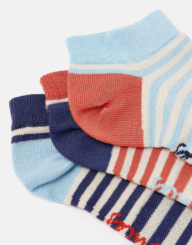Joules Women's Rilla 3 Pack Trainer Sock - Blue Multi - UK 4-8 - Image 2