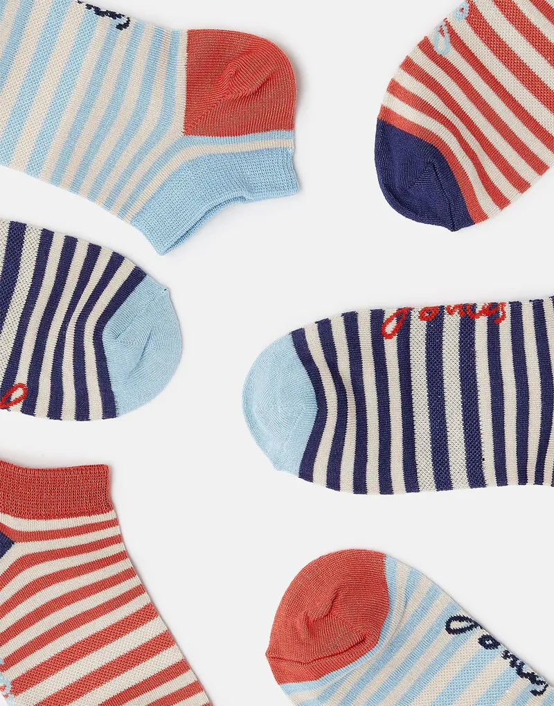 Joules Women's Rilla 3 Pack Trainer Sock - Blue Multi - UK 4-8 - Image 3