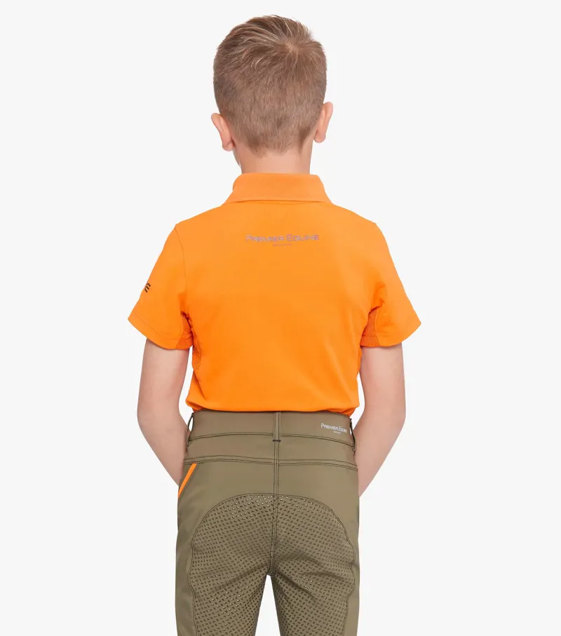 Premier Equine Cisco Junior Unisex Polo Shirt Orange - Image 3