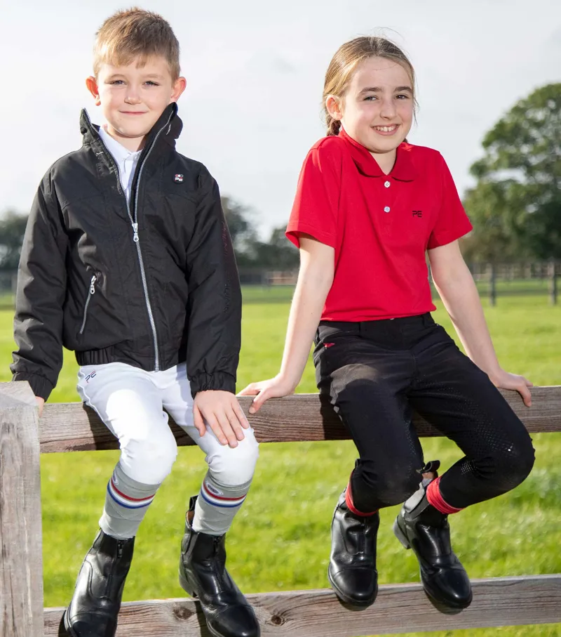 Premier Equine Cisco Junior Unisex Polo Shirt Red - Image 3