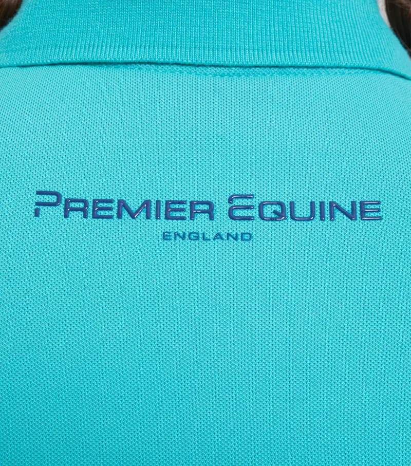 Premier Equine Cisco Junior Unisex Polo Shirt Turquoise - Image 6