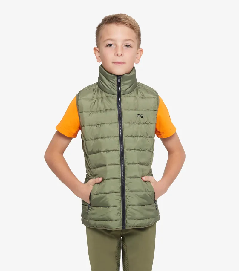 Premier Equine Dante Junior Unisex Gilet Olive - Image 2