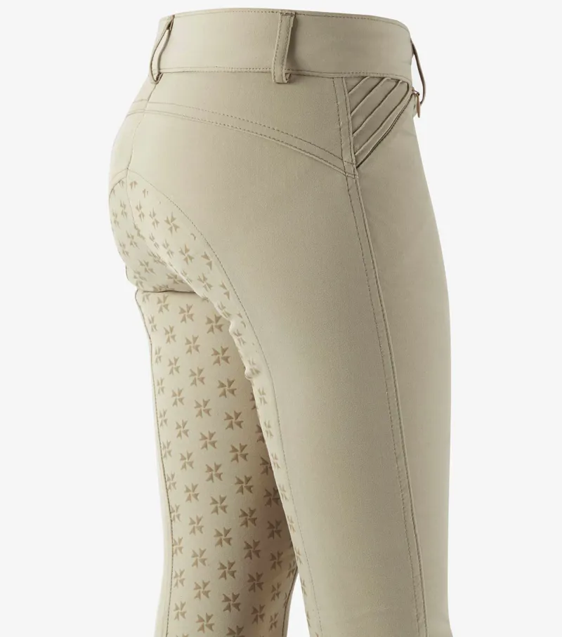 Premier Equine Ellia Girls Full Seat Competition Breeches Beige - Image 4