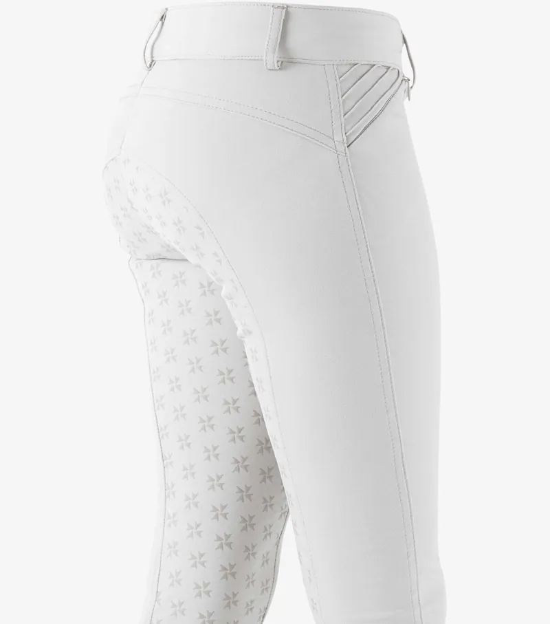 Premier Equine Ellia Girls Full Seat Competition Breeches White - Image 4