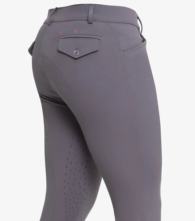 Premier Equine Emilio Men's Gel Knee Riding Breeches Anthracite Grey - Image 3