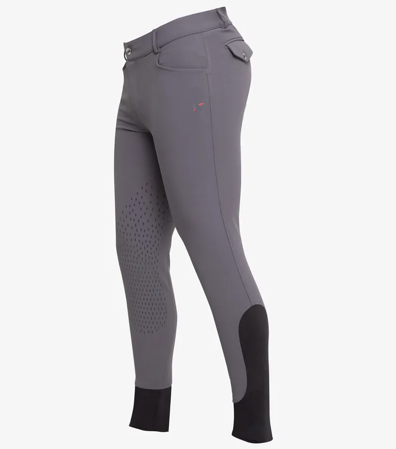 Premier Equine Emilio Men's Gel Knee Riding Breeches Anthracite Grey - Image 2