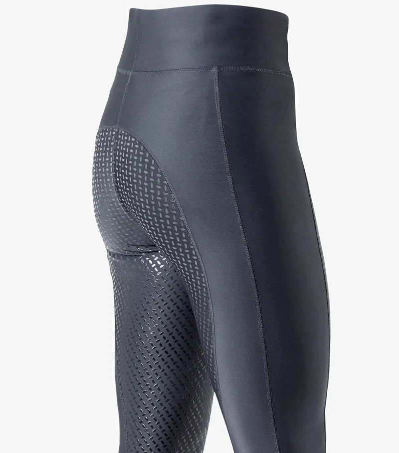 Premier Equine Hattina Ladies Full Seat Gel Riding Tights Anthracite - Image 6