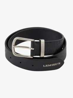 LeMieux Debossed Leather Belt Black