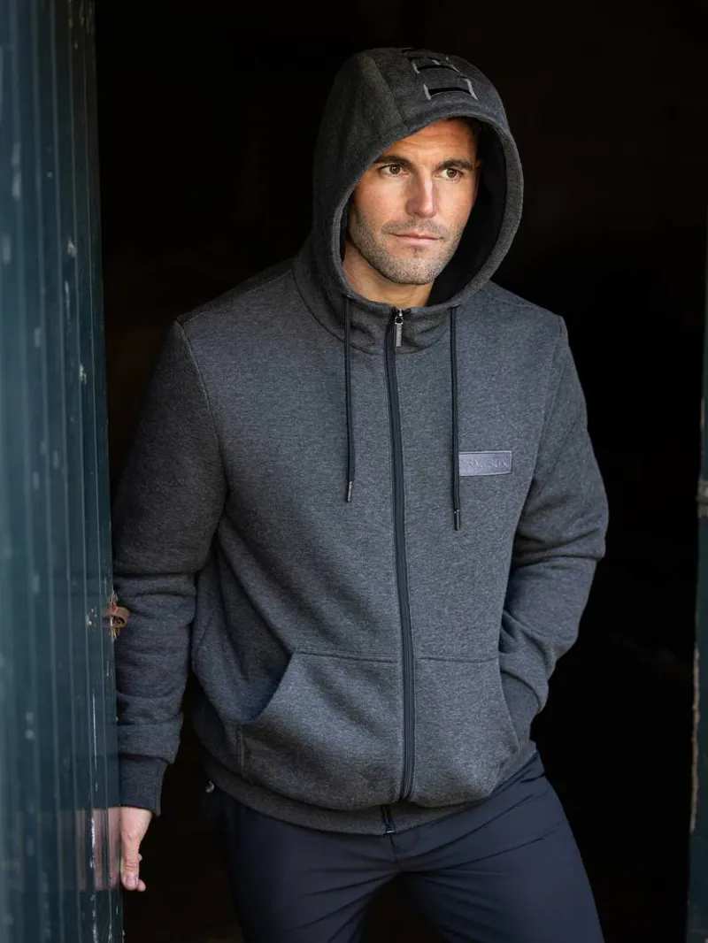 LeMieux Mens Zip Through Fleece Hoodie Graphite - Image 3