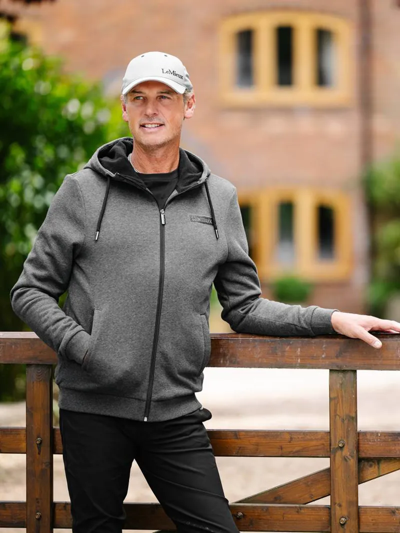 LeMieux Mens Zip Through Fleece Hoodie Graphite - Image 4