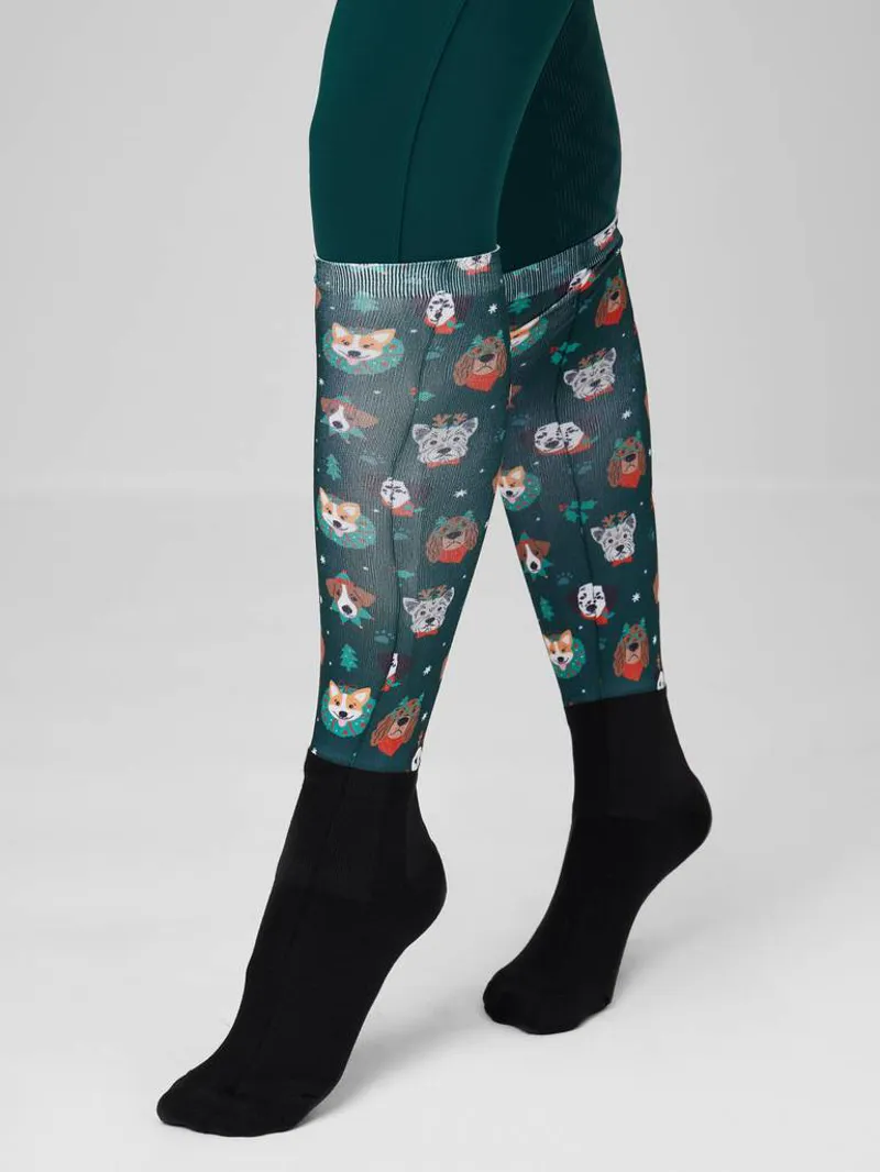 LeMieux Footsie Socks Christmas Dogs