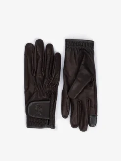 Ps Of Sweden Leather Riding Gloves - Coffee