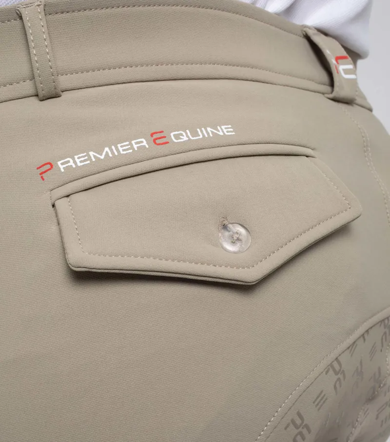 Premier Equine Levanzo Men's Full Seat Gel Riding Breeches Beige - Image 4