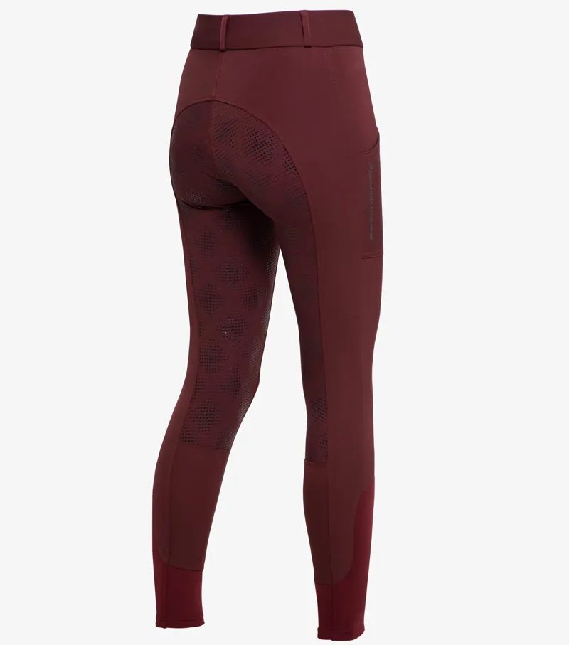 Premier Equine Lexington Ladies Full Seat Gel Riding Breeches Burgundy - Image 3