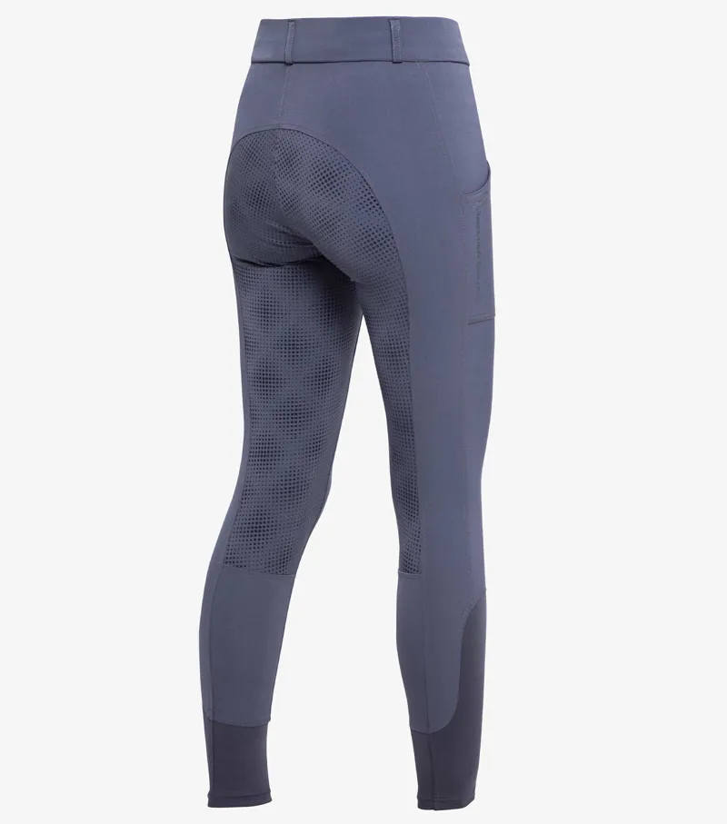 Premier Equine Lexington Ladies Full Seat Gel Riding Breeches Grey - Image 3