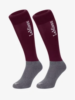 LeMieux Competition Socks Twin Pack Burgundy