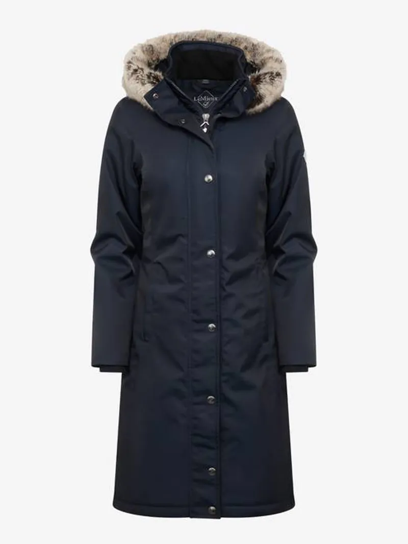 LeMieux Young Rider Long Waterproof Riding Coat Navy - Image 2