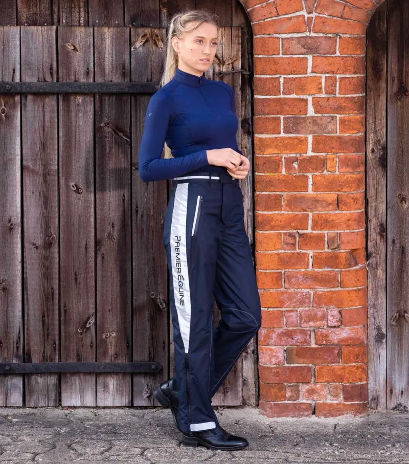 Premier Equine Lumen Reflective Unisex Riding Trousers Navy