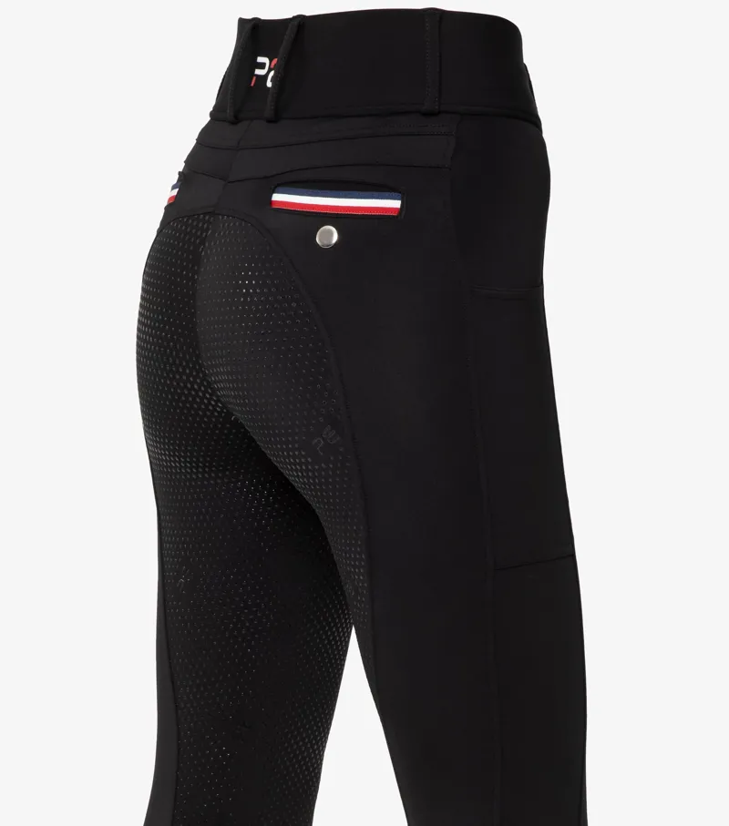 Premier Equine Mirillo Ladies Full Seat Gel Riding Tights Black - Image 6