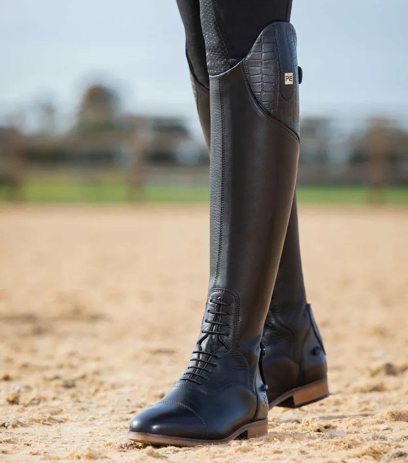 Premier Equine Passaggio Ladies Leather Field Tall Riding Boot Black - Image 2