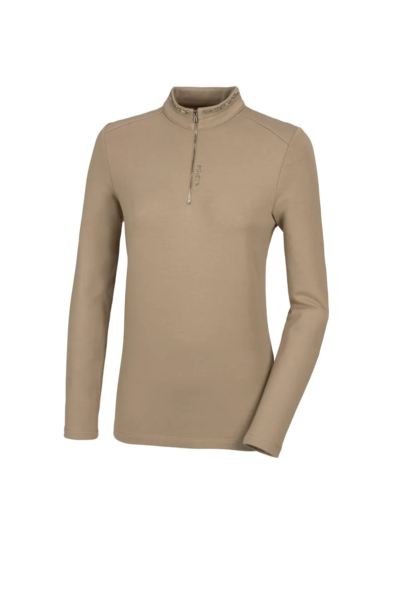 Pikeur Classic Sports Zip Shirt Soft Taupe
