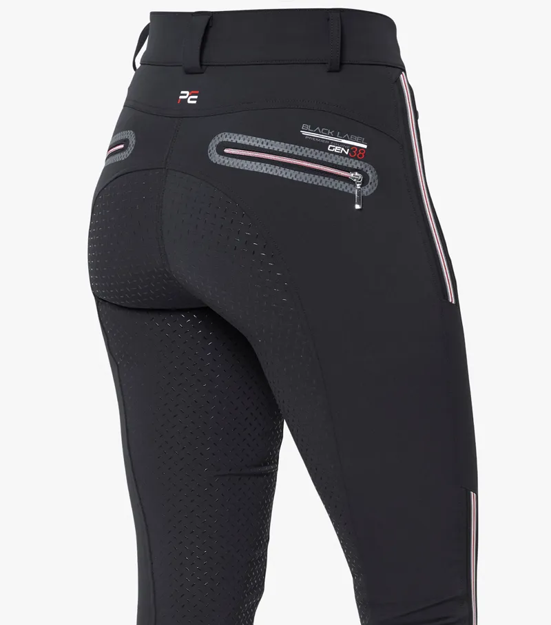 Premier Equine Ralla Ladies High Waist Full Seat Gel Breeches Black - Image 5