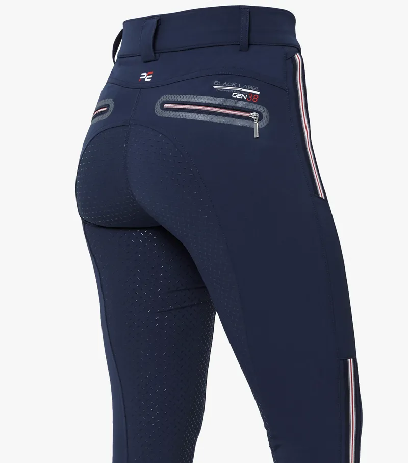 Premier Equine Ralla Ladies High Waist Full Seat Gel Breeches Navy - Image 5
