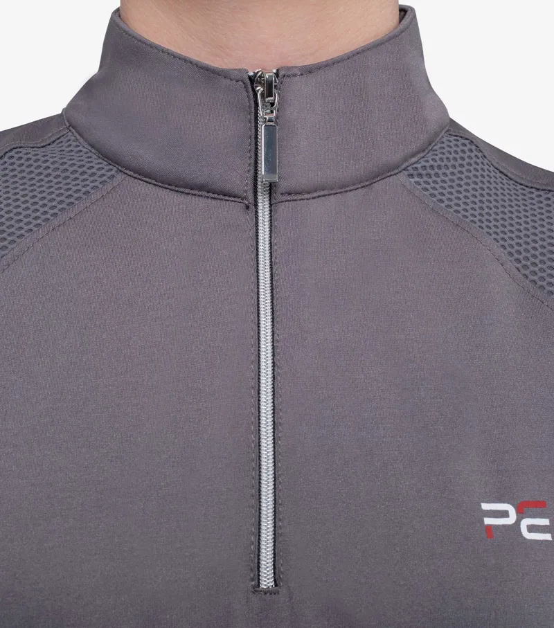 Premier Equine Mini Remisa Girl's Technical Short Sleeve Riding Top Grey - Image 2