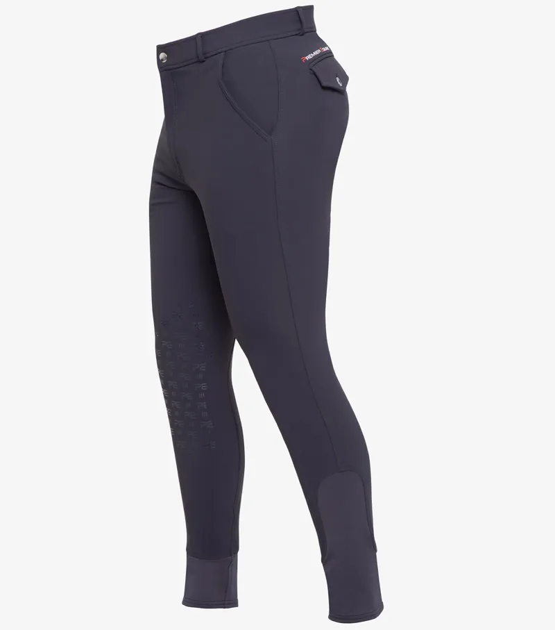 Premier Equine Santino Men's Gel Knee Riding Breeches Navy - Image 2