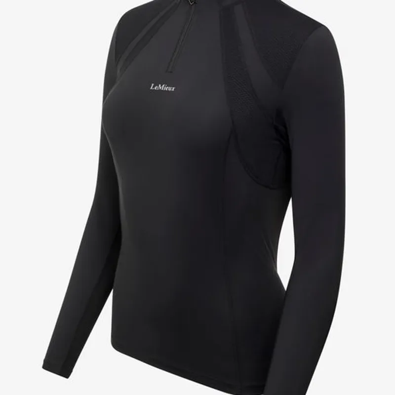 LeMieux Mia Mesh Long Sleeved Base Layer Black - Image 2