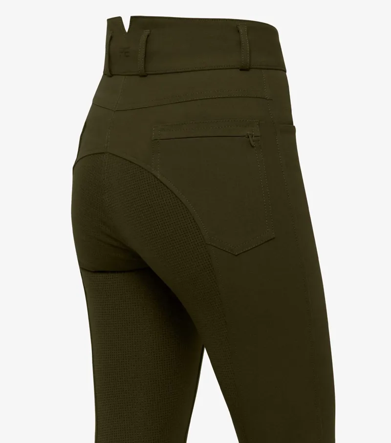 Premier Equine Virtue Ladies Full Seat Gel Riding Breeches Dark Olive - Image 5